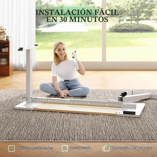 Vista 9 de SIAGO - Escritorio eléctrico de pie ajustable de 48 x 24 pulgadas, para estar sentado o de pie, con gestión de cables - Mesa ajustable en altura
