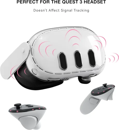 Vista 2 de APEXINNO VR Shell Cover Skin for Meta Quest 3 Headset Accessories, VR Shell Case Headset Protector for Oculus Quest 3 VR Headsets, ABS