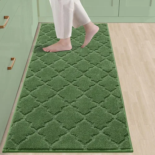 Vista 51 de COSY HOMEER Alfombras suaves de cocina [2 piezas] para el frente del fregadero súper absorbentes, tapetes y tapetes de cocina de 20 x 30 pulgadas/20