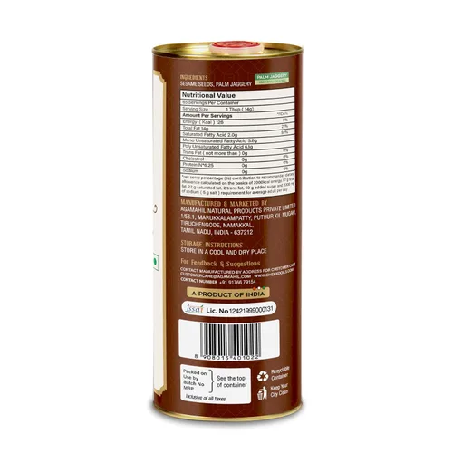 Vista 2 de CHEKKO Aceite de sésamo prensado en frío 100% puro, 1 litro (33 fl oz)