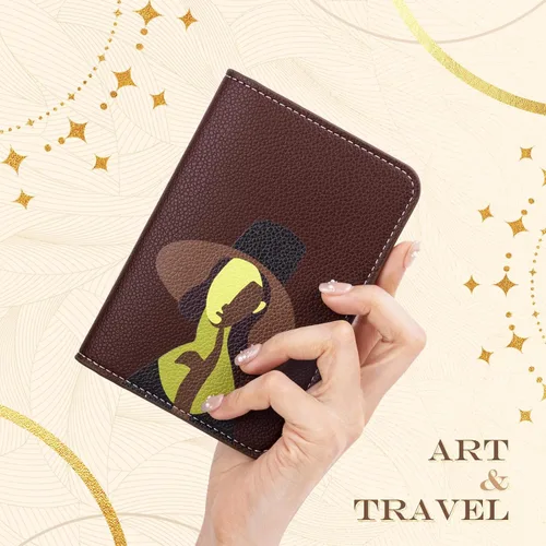 Vista 7 de Lychii Soporte para pasaporte, funda delgada para pasaporte, cartera de viaje con bloqueo RFID, funda protectora de piel sintética para pasaportes