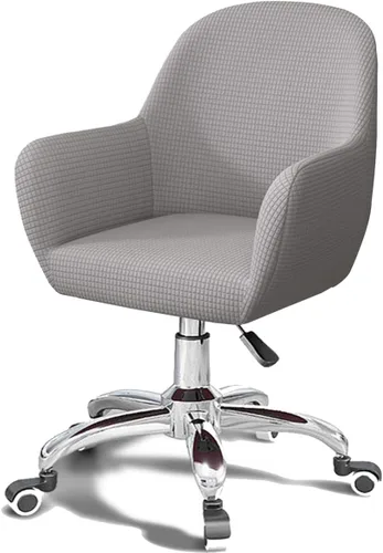 Vista 12 de Funda para silla de computadora de oficina, 2 piezas con brazos giratorios y respaldo curvado, funda para silla de comedor, estilo moderno