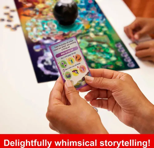 Vista 5 de Mattel Games Magic 8 Ball Magical Encounters Juego de mesa para niños y familias, juego de jugador cooperativo con bola mágica real de 8