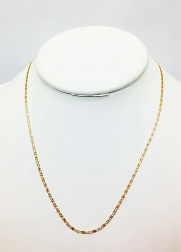Vista 3 de Collar de oro amarillo de 14 quilates, oro blanco, oro rosa, 0.079 in de ancho (16"-24")