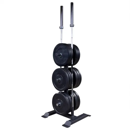 Vista 4 de Body-Solid (GWT56) Soporte vertical para árbol de peso pesado y soporte para barra olímpica, almacenamiento de placa de parachoques comercial con 6