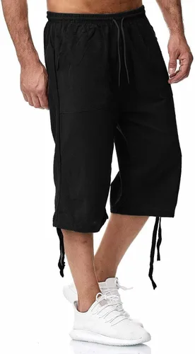 Vista 5 de Pantalones deportivos ligeros para hombre, pantalones de traje negros para hombre, pantalones ajustados con cordón elástico para hombre