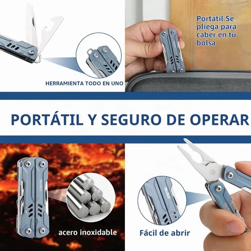 Vista 4 de NexTool Mini Sailor S11 Llavero multiherramienta, alicates EDC 11 en 1 (azul)