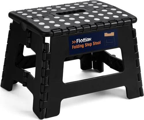 Vista 27 de Flottian Taburete plegable de 13 pulgadas para adultos y niños con capacidad para hasta 300 libras, taburetes plegables antideslizantes con asa