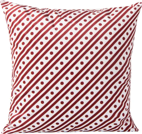 Vista 10 de BEDSUM Funda de almohada cuadrada decorativa suave de terciopelo, funda de cojín con patrón de cascabeles rojos y blancos, para decoración