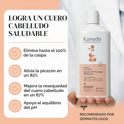 Vista 6 de Kamedis Champú anticaspa para cuero cabelludo sensible y dermatitis seborreica, libre de crueldad, sin parabenos, 6.7 oz