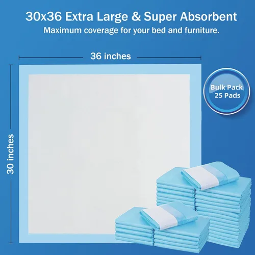 Vista 5 de SOFYFINE Almohadillas para cama con tira adhesiva de 30"x36" Almohadillas gruesas para incontinencia de adultos mayores desechables, Protectores