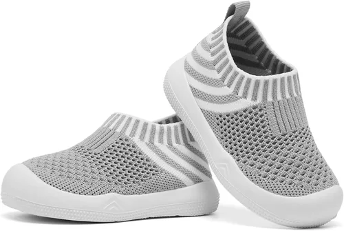 Vista 2 de Engtoy Zapatos de bebé para niños y niñas, zapatos para caminar, ligeros, transpirables, de malla, zapatos antideslizantes con suela de goma suave