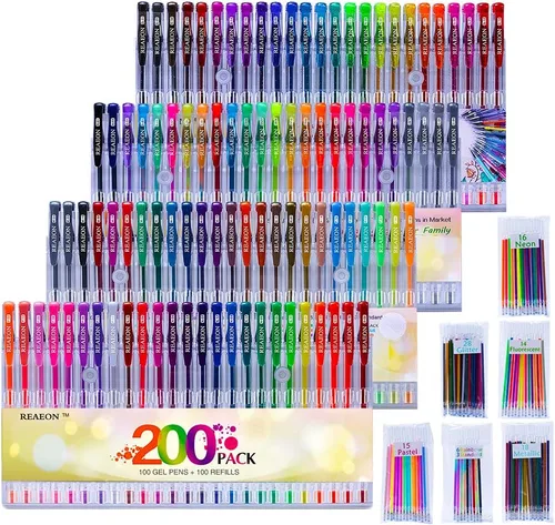 Vista 6 de Reaeon juego de plumas de gel para colorear