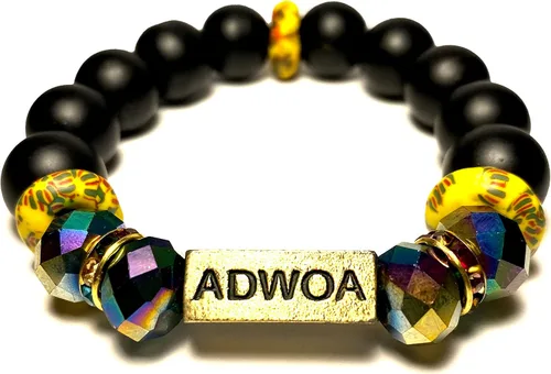 Vista 94 de Pulseras africanas tradicionales con nombre nacido en el día para mujeres de Ghana, materiales naturales, ajuste cómodo y holgado