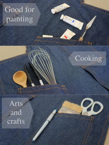 Vista 3 de BLUE DENIM, el delantal original dividido superpuesto para alfareros, chefs, jardineros, artistas, hombres y mujeres