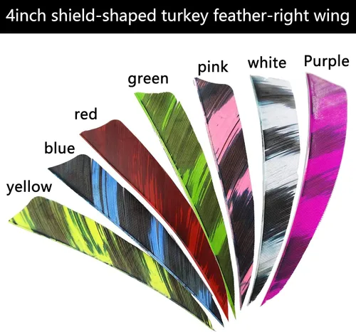 Vista 2 de AMEYXGS Paletas de flecha natural de 4 pulgadas con plumas de pavo con flechas de 4.2 in, veletas para flechas de bricolaje, accesorios de 50