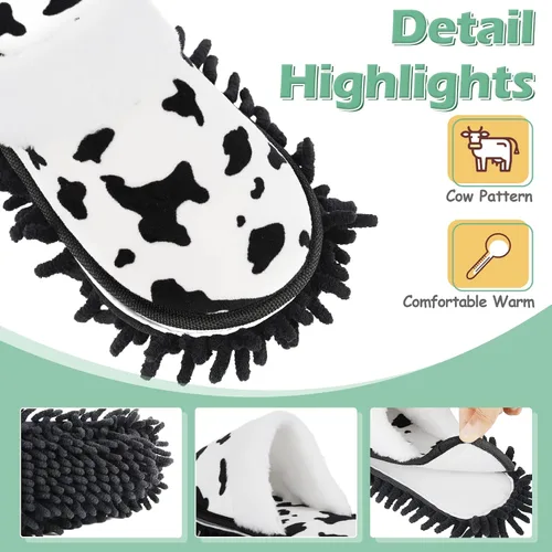 Vista 2 de Pantuflas de microfibra para limpiar el suelo, herramienta de limpieza de polvo desmontable y lavable para limpieza de la casa de cocina