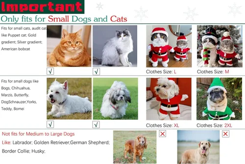 Vista 7 de NACOCO Disfraces de Navidad para Mascotas Traje de Perro con Gorra Traje de Papá Noel Sudaderas con Capucha para Perros Disfraces de Navidad