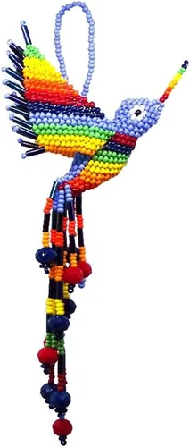 Vista 8 de Mia Jewel Shop - Figurina colgante decorativa de colibrí Figuras de pájaros para decoración del hogar Adorno de vidrio checo con cuentas