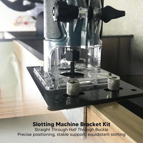 Vista 7 de Router de madera Ranura Localizador multifuncional de plástico transparente máquina de ranura titular para proyectos de carpintería
