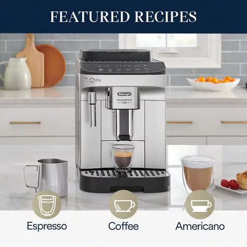 Vista 3 de De'Longhi Magnifica Evo - Máquina Automática de Espresso y Café con Espumador de Leche Manual, Molinillo Integrado y Función de Limpieza Automática