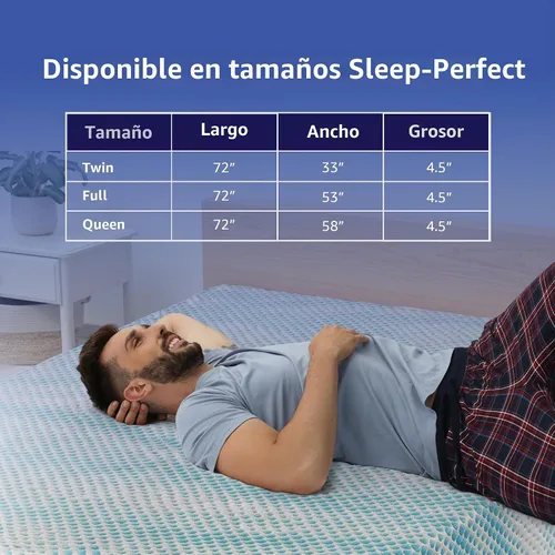 Vista 8 de Colchón Classic Brands de espuma de memoria, colchón de repuestos para sofá cama, Memory Foam, Blanco