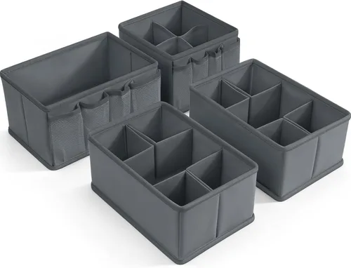 Vista 10 de Contenedores de almacenamiento de cosméticos, organizador de maquillaje, caja de almacenamiento multifunción ajustable, divisor de cajón