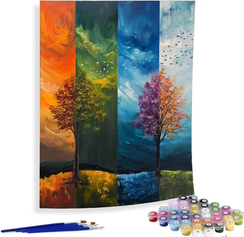 Vista 13 de Diymood Pintura por números para adultos, Navidad, pintura al óleo de muñeco de nieve, kits de pintura acrílica por números para niños, adultos