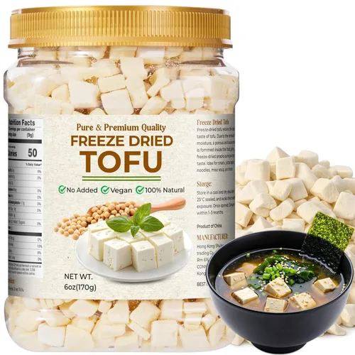 Vista 8 de Cubitos de tofu liofilizados, 2.1 oz/60 g de tofu deshidratado a base