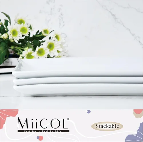 Vista 17 de Miicol Juego de 3 platos de porcelana para servir, bandejas grandes de 14