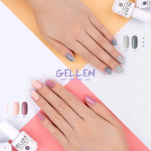 Vista 3 de Gellen Kit de esmalte de uñas en gel, 6 colores grises Nude, diseño popular de arte de uñas, pasteles clásicos, tonos naturales, esmalte de gel