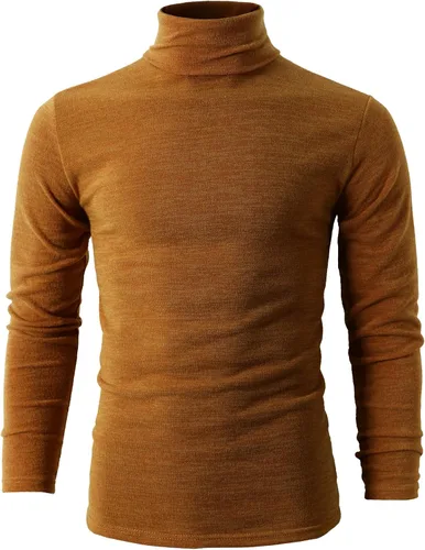 Vista 2 de H2H Mens Lightweight Slim Fit Turtleneck Pullover Casual Long Sleeve