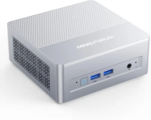 Vista 14 de MINISFORUM Mini PC M1 Plus Intel Core i5-12600H (12C/16T, hasta 4.5GHz), computadora de escritorio SSD DDR5 de 16 GB de 512 GB, salida triple