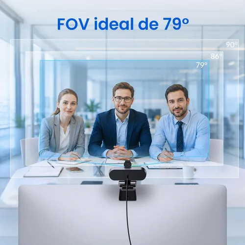 Vista 6 de Cámara web 4K para PC con enfoque automático dual PDAF y CDAF, Ultra 4K HD, 2 micrófonos de reducción de ruido, corrección automática de luz, USB-A
