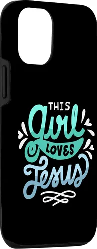Vista 3 de Funda para iPhone 15 This Girl Loves Jesus Christian Faith Women