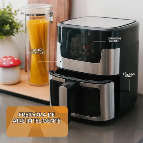 Vista 2 de Stilaris - Freidora de aire digital de 4.5 L, compacta y no tóxica para cocinas pequeñas, fácil de usar con controles táctiles de precisión, comidas