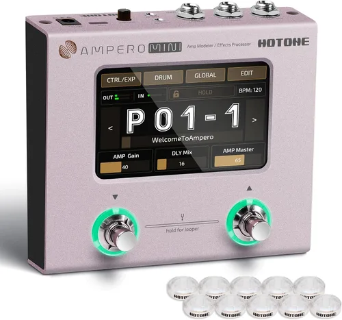 Vista 11 de HOTONE Procesador de múltiples efectos, pedal de guitarra, amplificador de bajo, modelado de gabinetes IR, simulación multiidioma estéreo, OTG