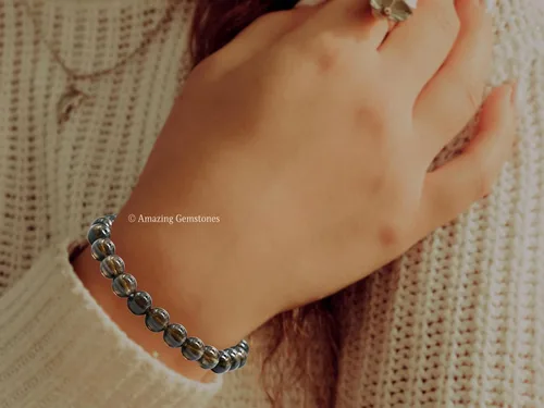 Vista 438 de Amazing Gemstone Crystal Bracelet for Women Men's Gifts - Protection Healing Crystal Bracelet - 8mm Gemstone Beaded Stretchable Bracelet Pulseras