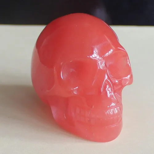 Vista 9 de Figura de calavera de piedras preciosas mixtas tallada a mano de 2 pulgadas para decoración del hogar (Amazonita)