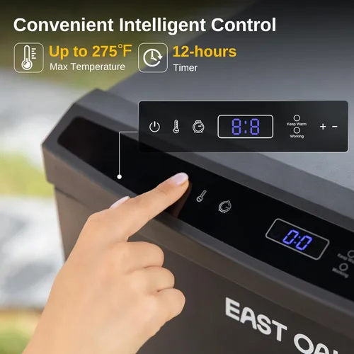 Vista 6 de EAST OAK Ahumador eléctrico de 30 pulgadas para exteriores Humos hasta 6 veces más largos en una sola carga Cargador de virutas lateral