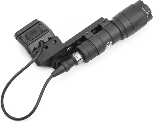 Vista 9 de M340 linterna táctica de 540 lúmenes con 2 bases giratorias, con botón de presión e interruptor de presión remoto, montaje de luz e interruptor de 1