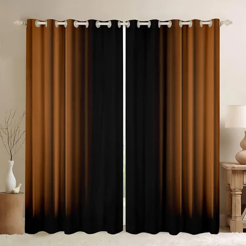 Vista 22 de Feelyou Cortinas abstractas degradadas para niños, adolescentes y mujeres, cortinas de ventana azules, moradas y negras, tratamientos geométricos