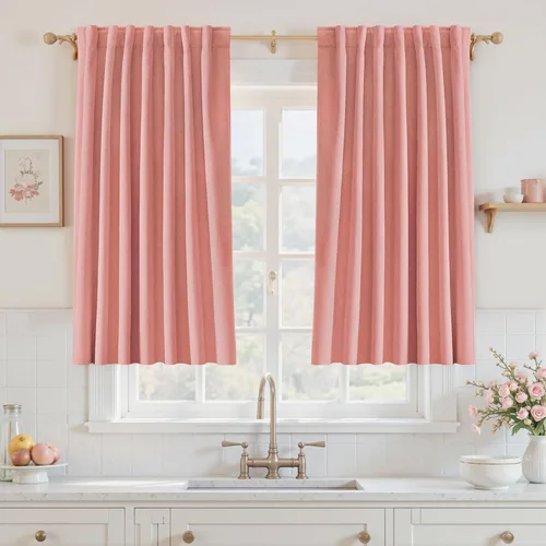 Vista 59 de UHITECH Short Blackout Curtains for Bedroom 24 Inch Long 2 Panels, Beige