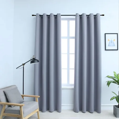 Vista 7 de Cortinas opacas con anillos 2 piezas, aislamiento térmico sólido con ojales, cortinas de ventana de reducción de ruido, cortinas de oscurecimiento