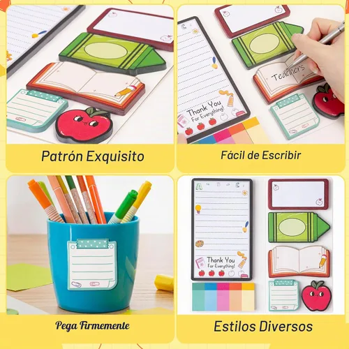 Vista 3 de B1ykin Juego de Notas Adhesivas Lindas - Bloc de Notas Autoadhesivas A+ Amazing Teacher, 550 Hojas de Páginas de Memo para Escritura, Bloc de Notas
