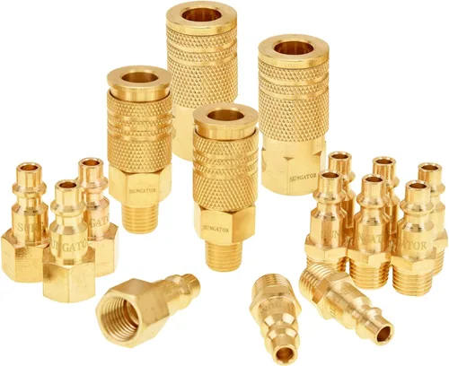 Vista 6 de 8 piezas de accesorios de manguera de aire NPT de 1/4 pulgadas, accesorios de conexión rápida de línea de aire de latón macizo de 1/4 pulgadas, kit