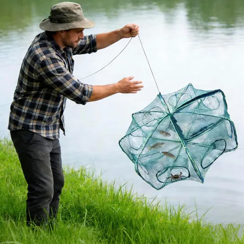 Vista 5 de Foldable Minnow Trap,Crab Trap,Fishing Net,Bait Cage for Crabs Minnow Lobster Shrimp Crawfish