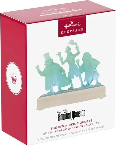 Vista 7 de Tarjeta de recuerdo Hallmark 2025, colección Disney La mansión embrujada, fantasmas autoestopistas con luz y sonido, regalos para fanáticos de Disney