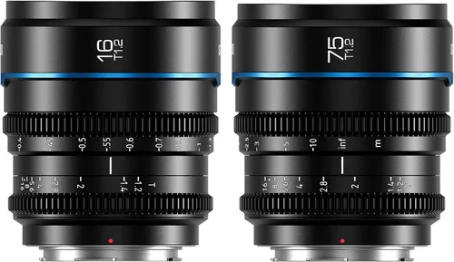 Vista 22 de Sirui Night Walker T1.2 Juego de Lentes Cine, 16mm, 24mm, 35mm, 55mm, 75mm Lentes de Apertura Grande con Enfoque Manual (Montura RF, Negro)
