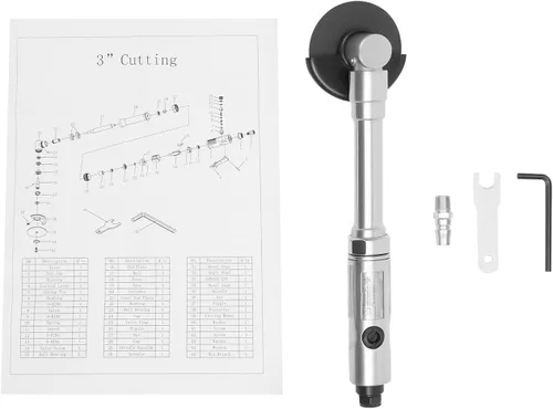 Vista 9 de Amoladora angular neumática de mango largo, herramienta de corte neumática de 90 PSI 25000 RPM, alcance extendido de 12.2 pulgadas para espacios